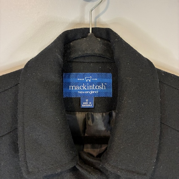 Macintosh New England 100% Wool Black Coat, Size 12 - Picture 2 of 11